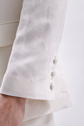 White Blazer in Linen and Viscose Monaco