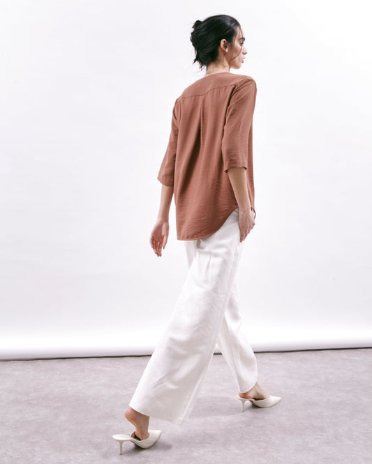 Pantalon Blanc en Lin et Viscose St. Tropez