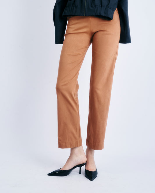 Pantalon Caramel Taille Haute Droit